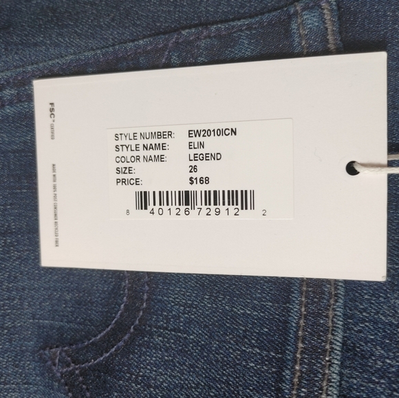 NWT Edwin Legend Blue Elin Straight Jeans Size 26 - Picture 5 of 8